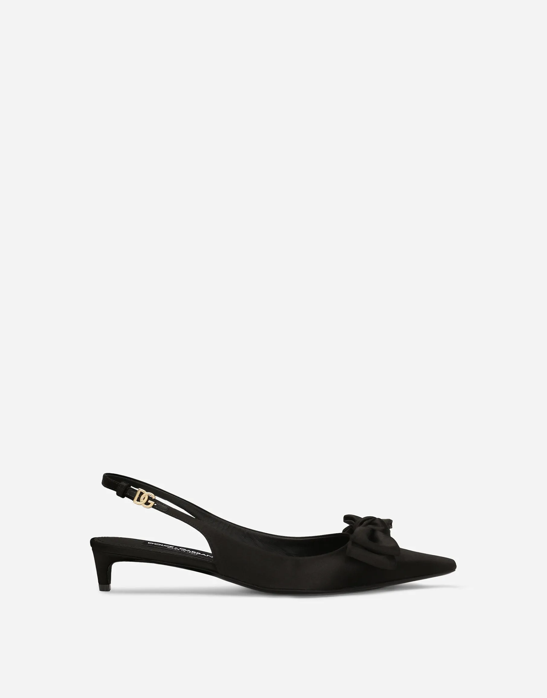 Satin slingbacks with bow detail