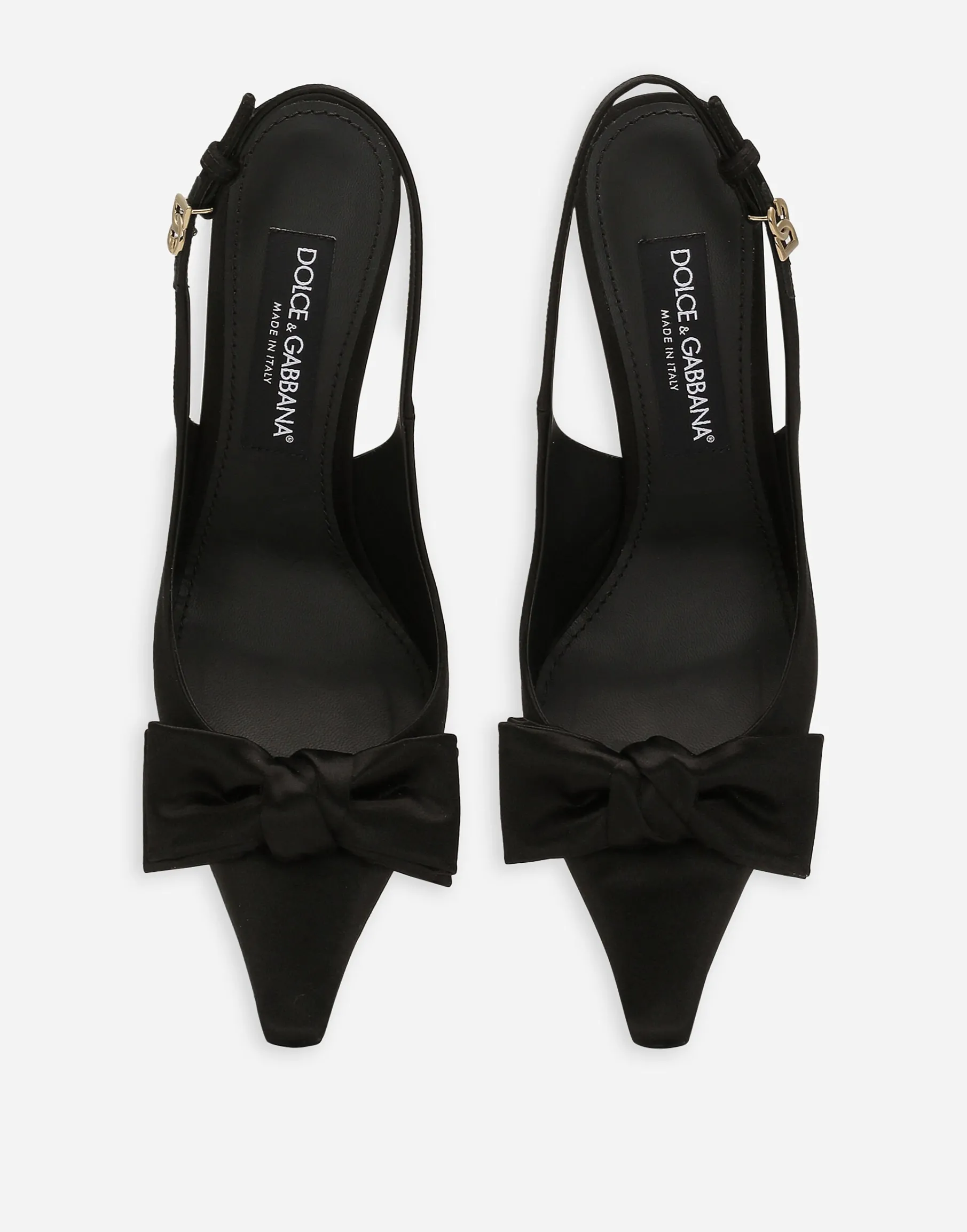 Satin slingbacks with bow detail