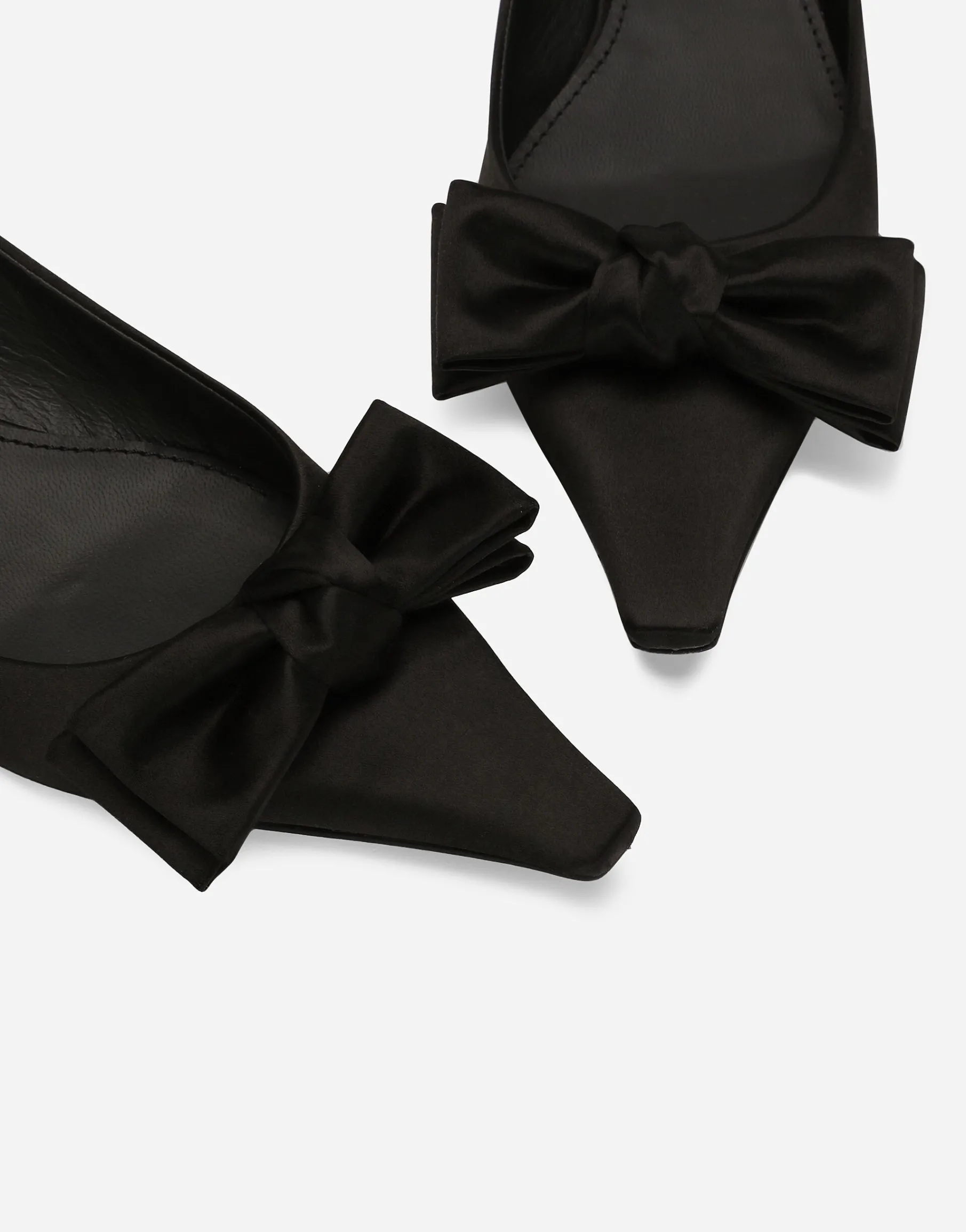 Satin slingbacks with bow detail