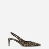 Satin slingbacks with fusible rhinestones