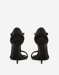 Satin T-bar sandals