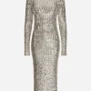 Sequined calf-length dress