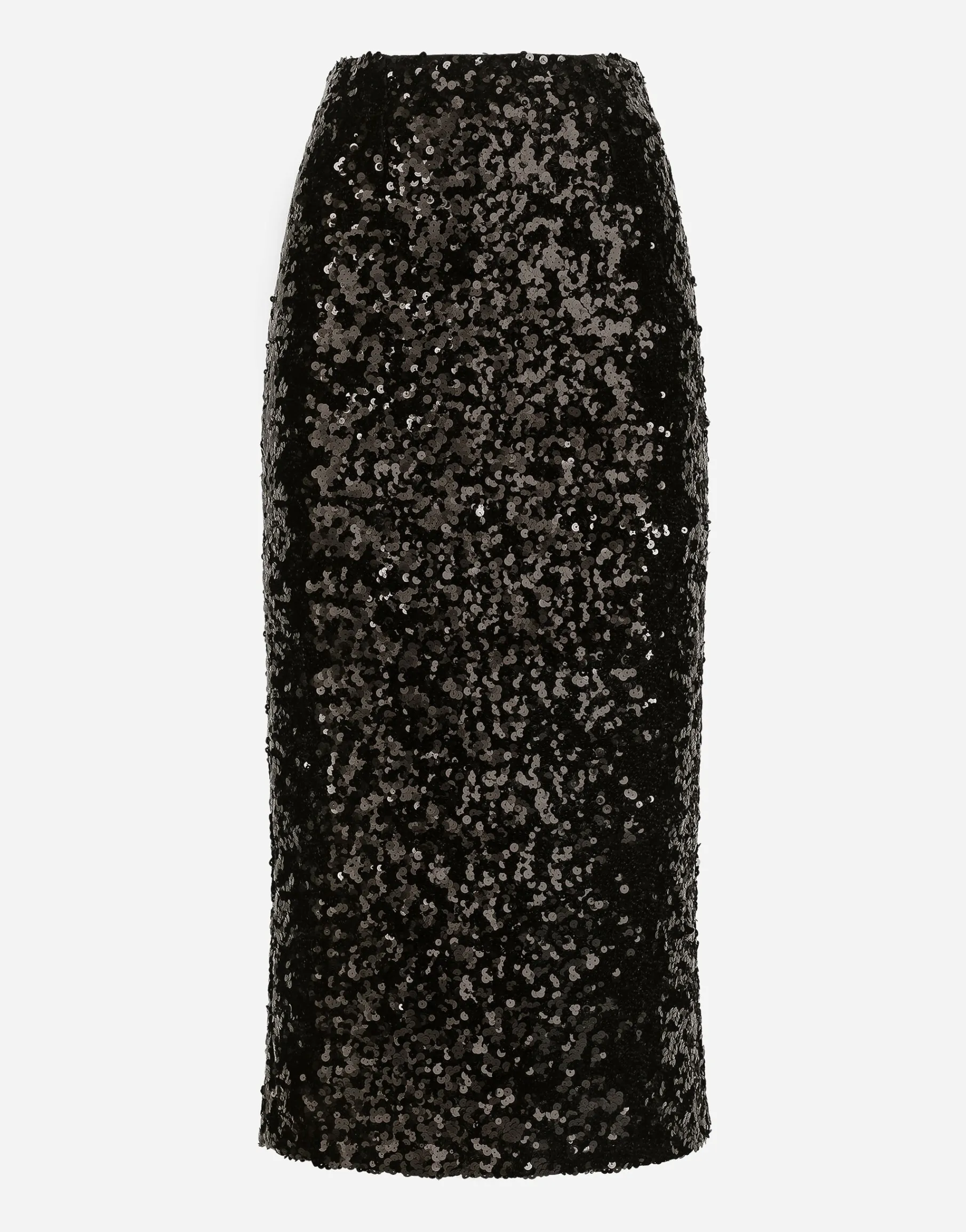 Sequined calf-length skirt
