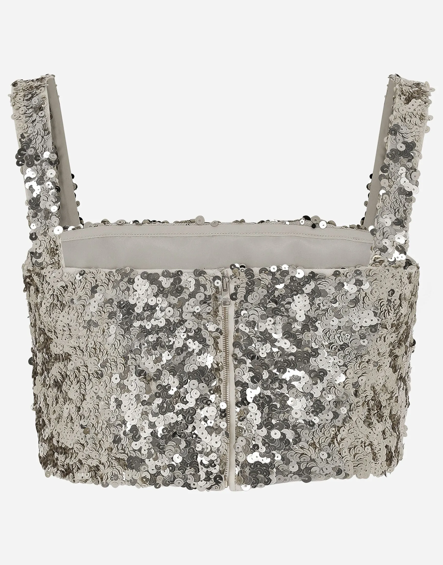 Sequined crop top with straps