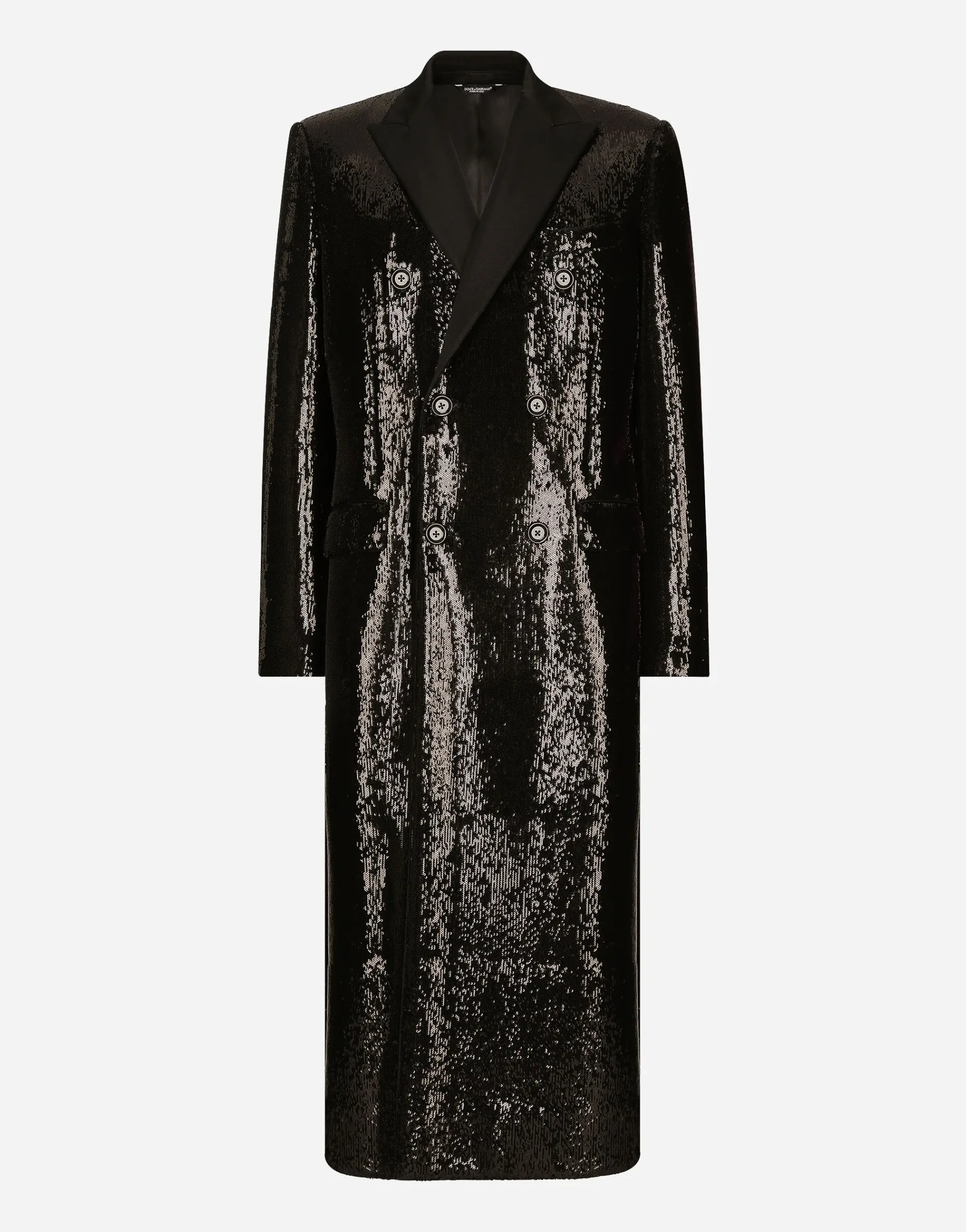 Sequined double-breasted coat