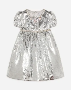 Sequined dress with jewel decorations