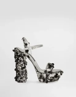 Sequined platform sandals