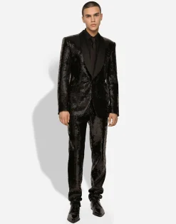 Sequined single-breasted Sicilia-fit tuxedo suit