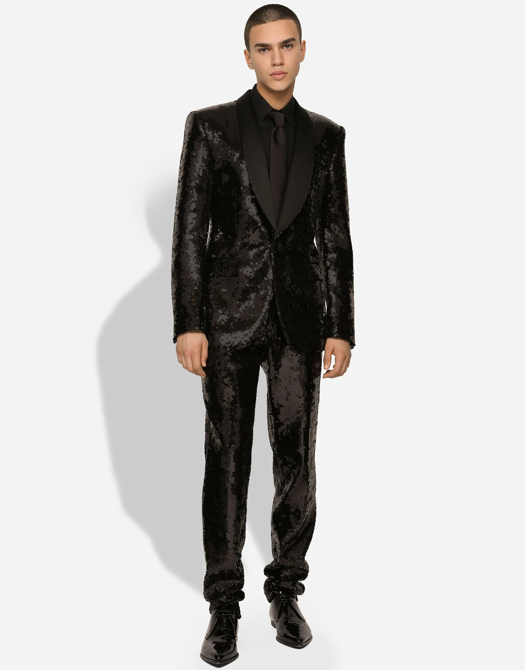 Sequined single-breasted Sicilia-fit tuxedo suit