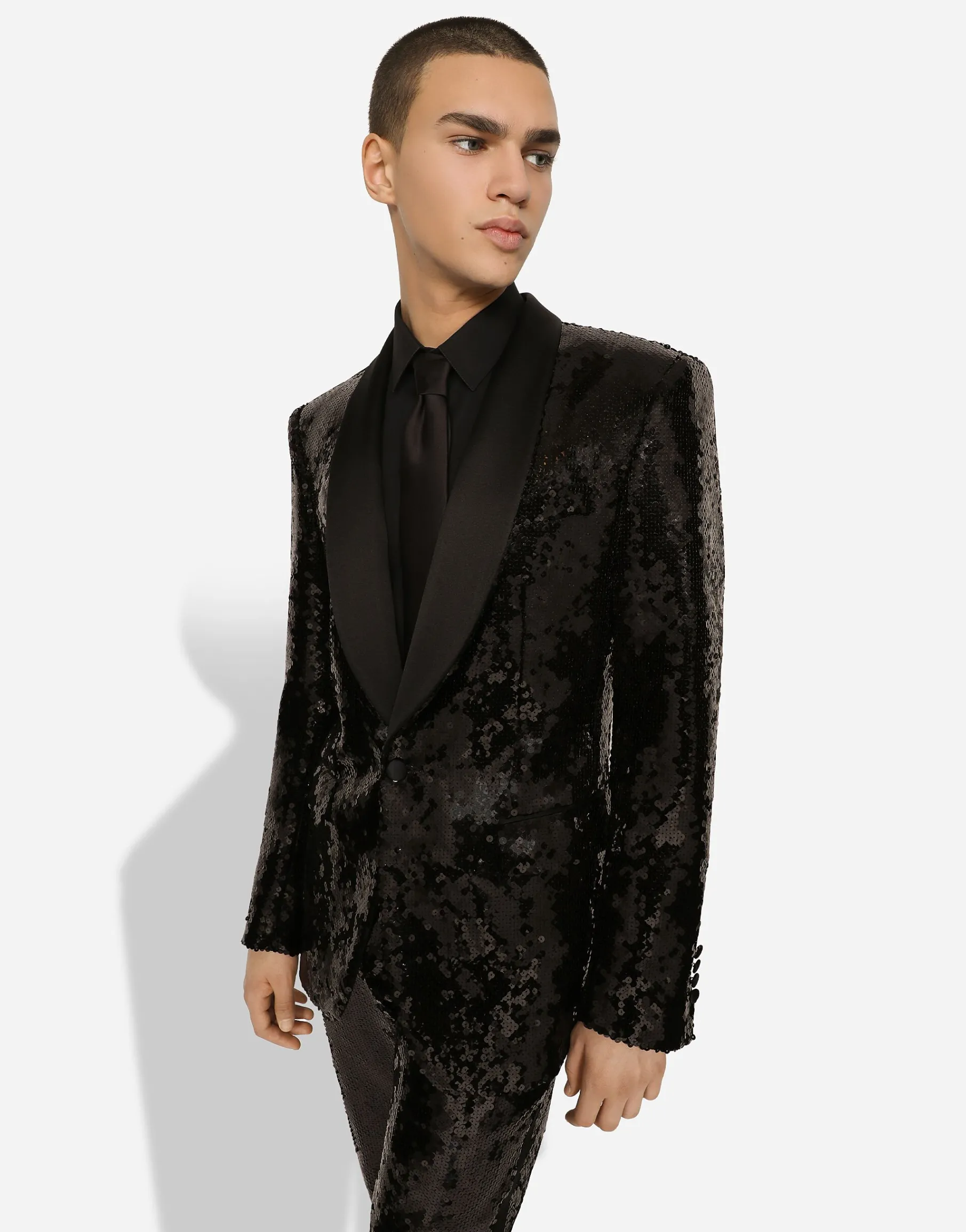 Sequined single-breasted Sicilia-fit tuxedo suit