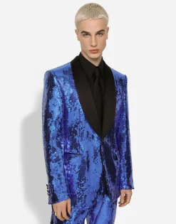 Sequined single-breasted Sicilia-fit tuxedo suit