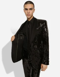 Sequined single-breasted Sicilia-fit tuxedo suit