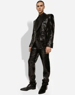 Sequined single-breasted Sicilia-fit tuxedo suit