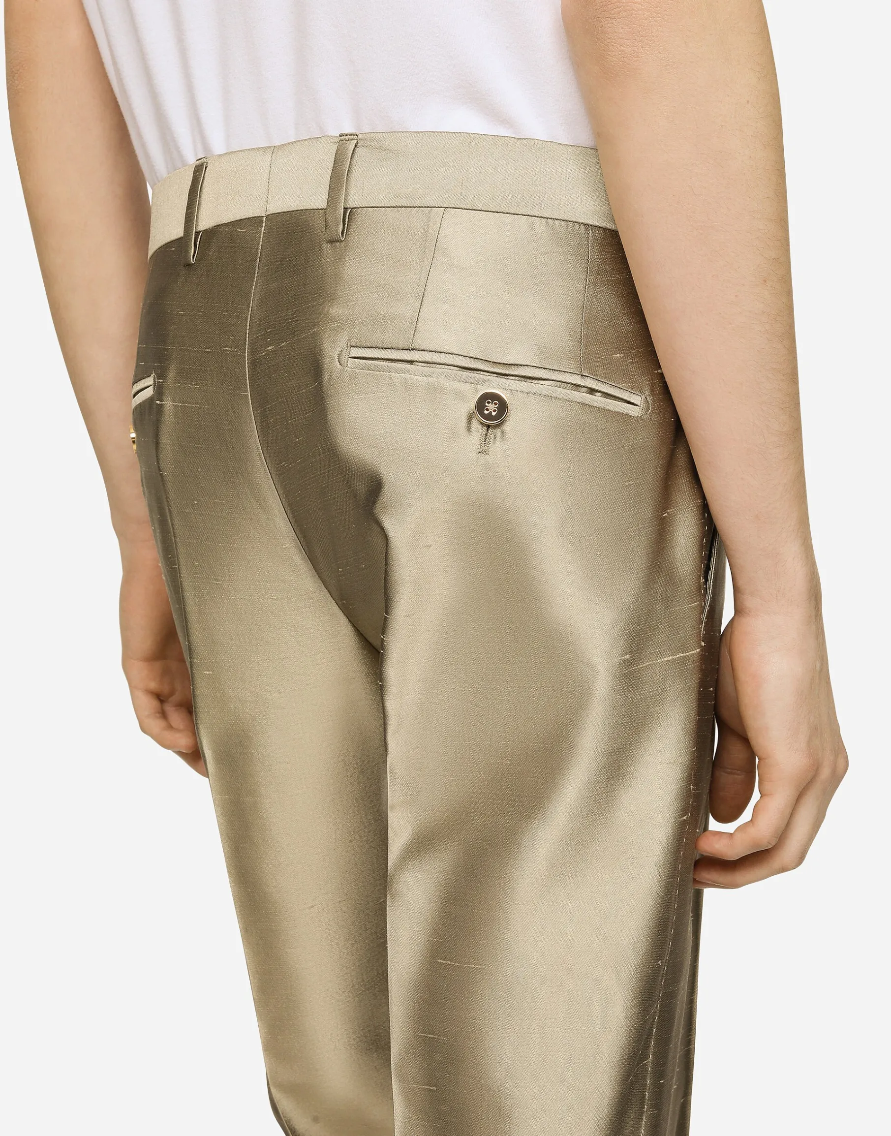 Shantung silk double-breasted Sicilia-fit suit