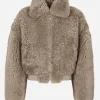 Shearling jacket with hood