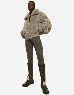 Shearling jacket with hood