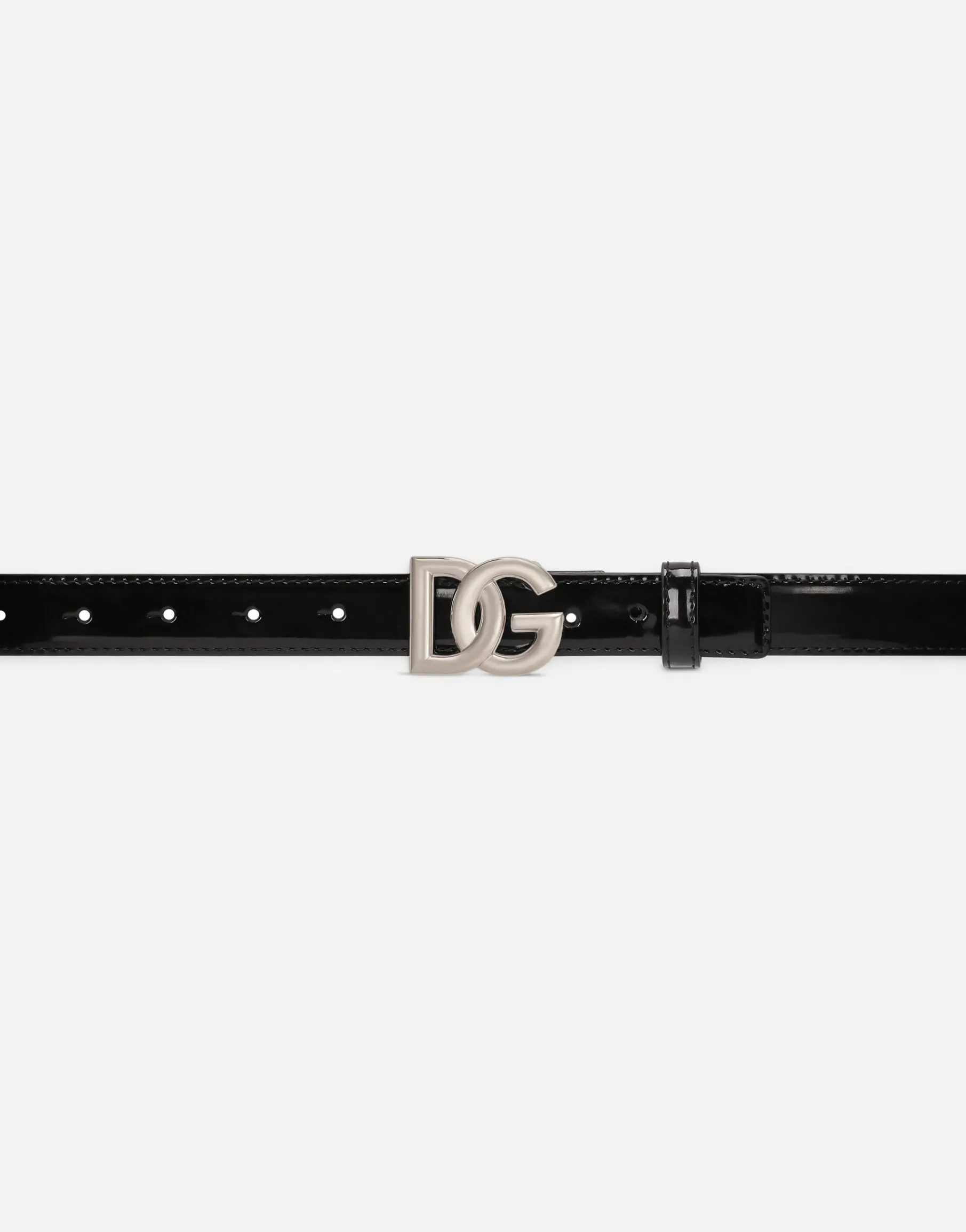 Shiny calfskin belt with DG logo