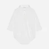 Shirt bodysuit in stretch poplin
