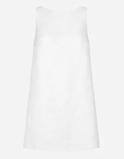 Short brocade dress with back neckline