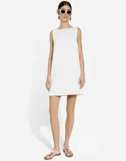 Short brocade dress with back neckline