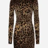 Short chenille jacquard dress with DG logo