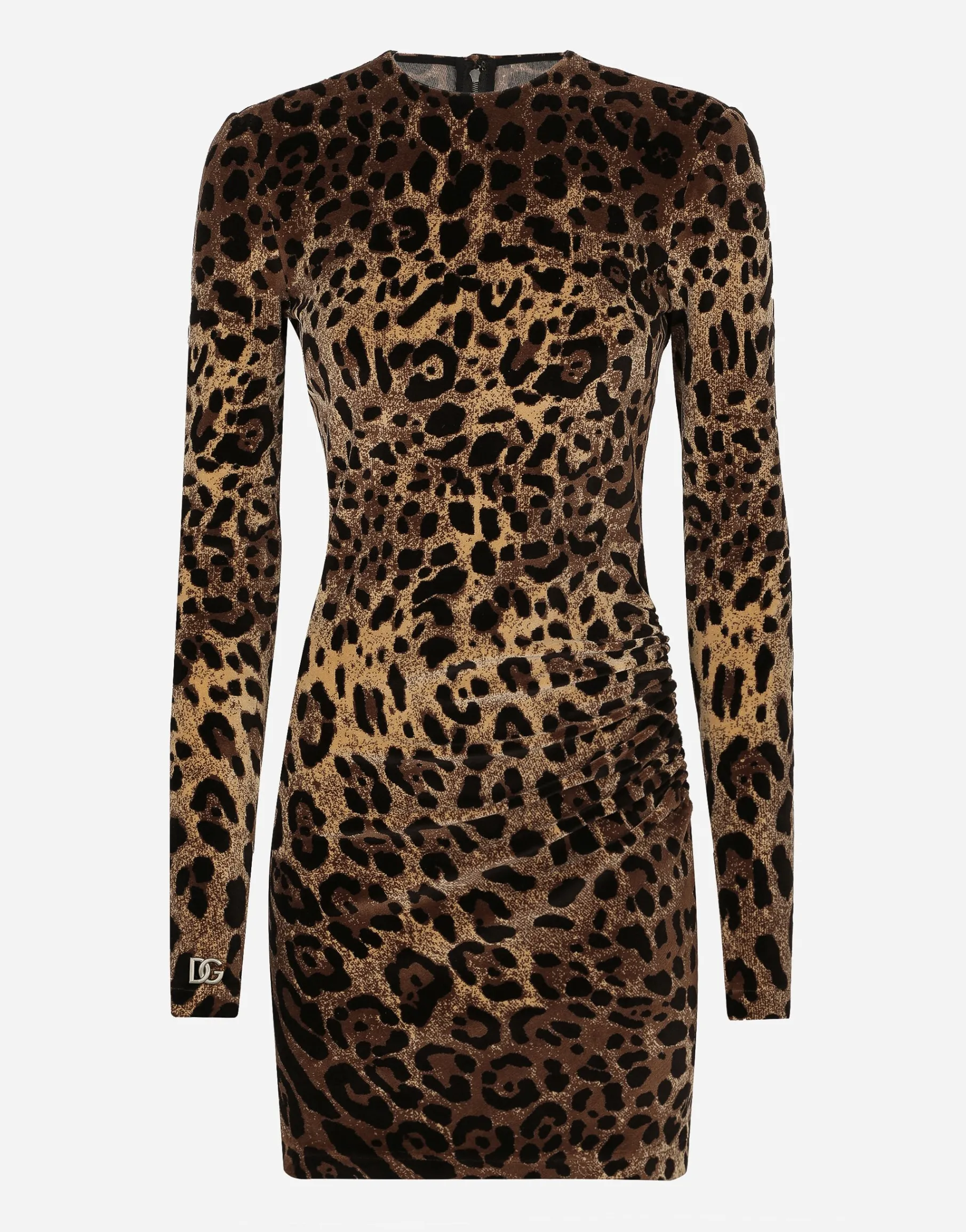 Short chenille jacquard dress with DG logo