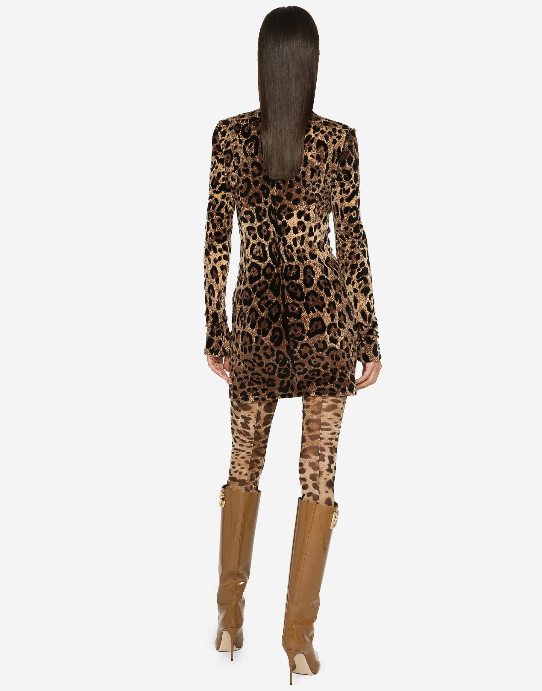 Short chenille jacquard dress with DG logo