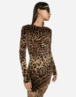 Short chenille jacquard dress with DG logo