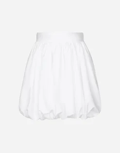 Short cotton balloon skirt
