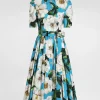 Short cotton corset dress with bouquet print