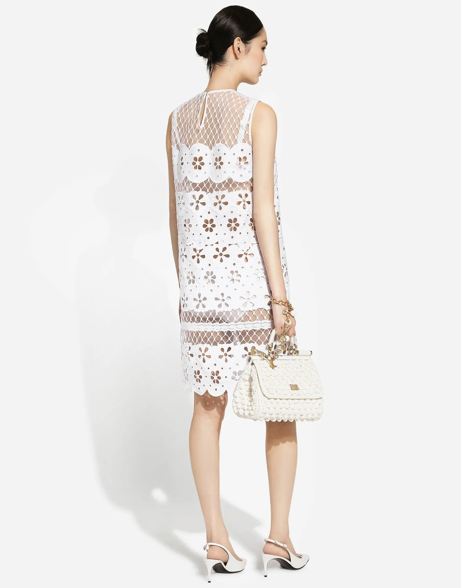 Short cotton dress with cut-out detailing