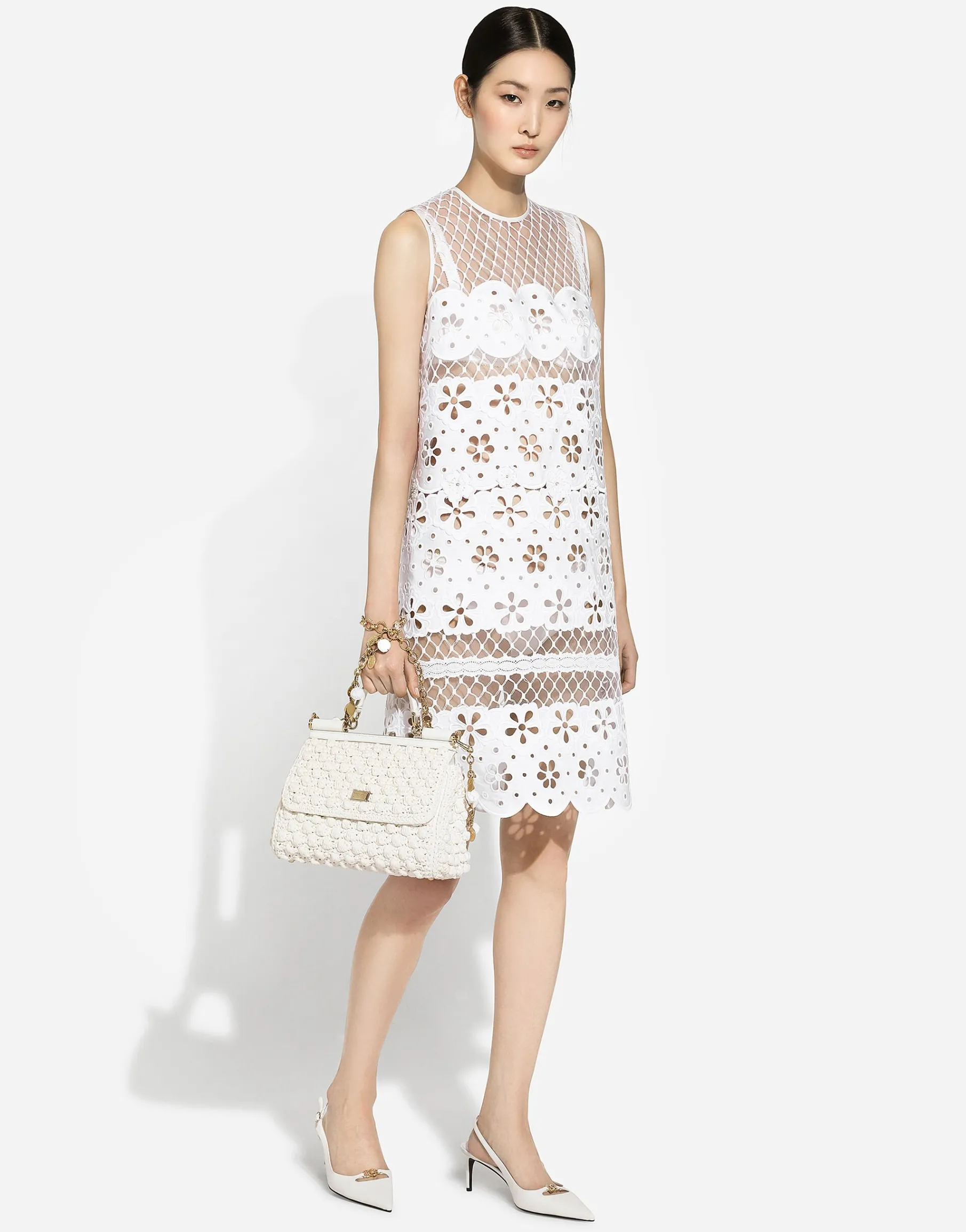 Short cotton dress with cut-out detailing