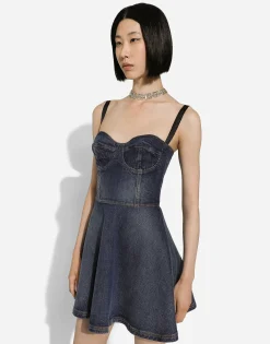 Short denim corset dress