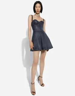 Short denim corset dress
