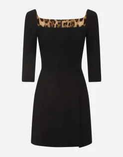 Short double crepe dress