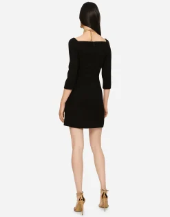 Short double crepe dress