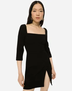 Short double crepe dress