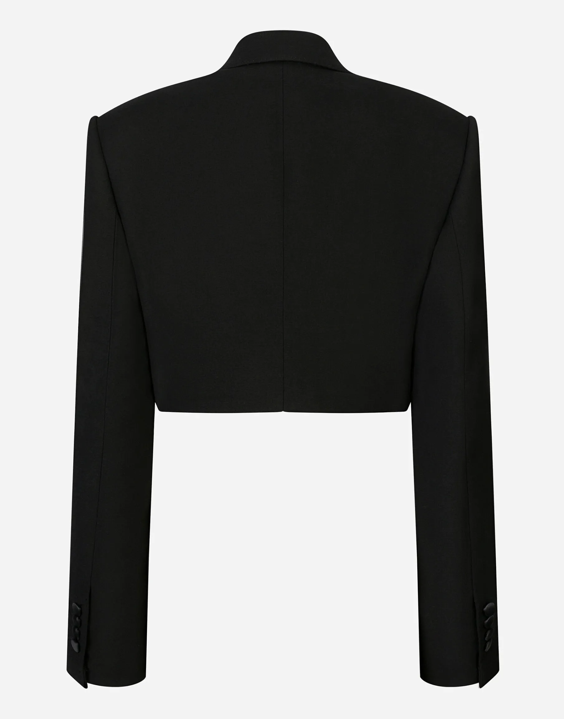 Short double wool tuxedo jacket