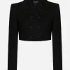 Short double-breasted twill jacket