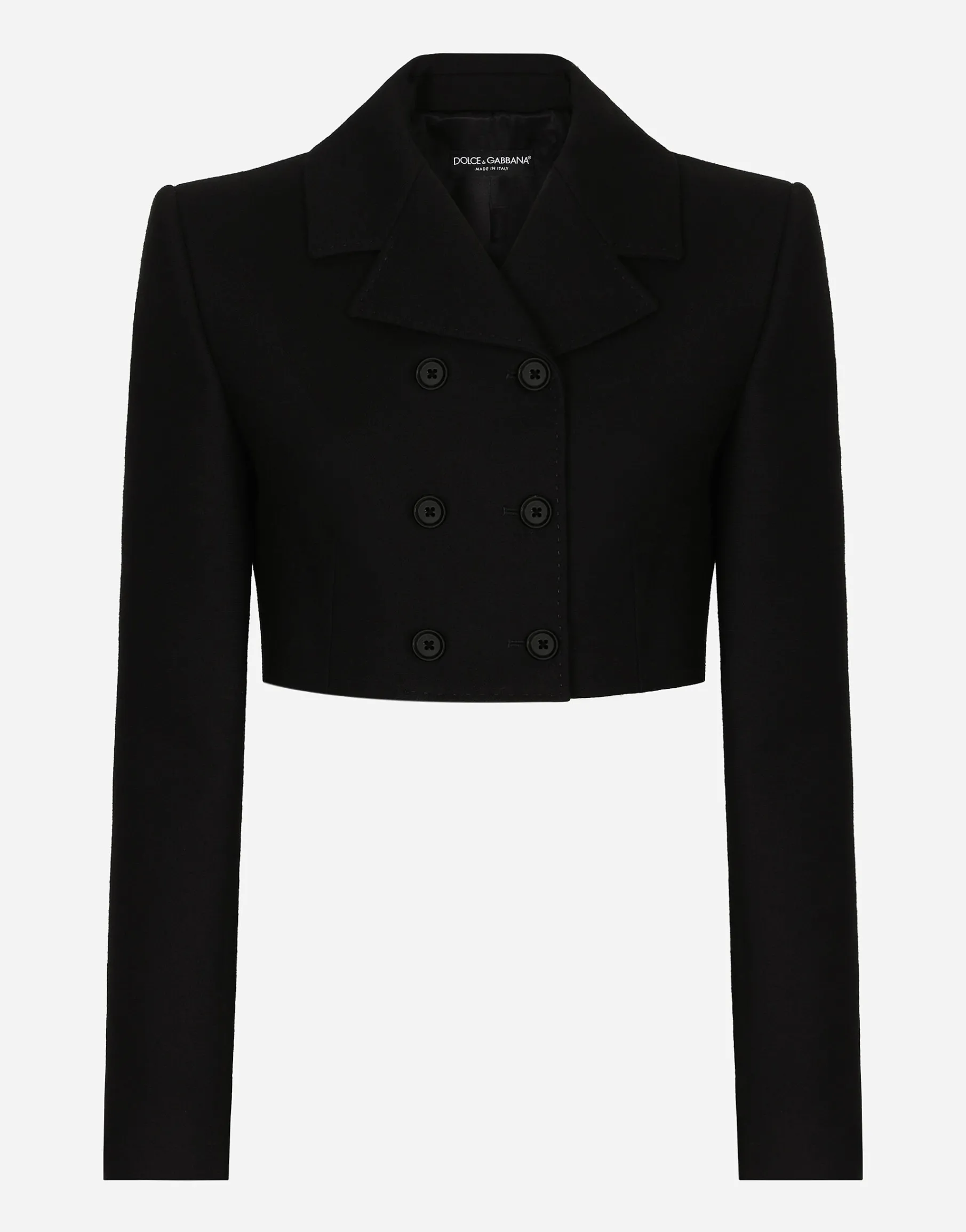Short double-breasted twill jacket