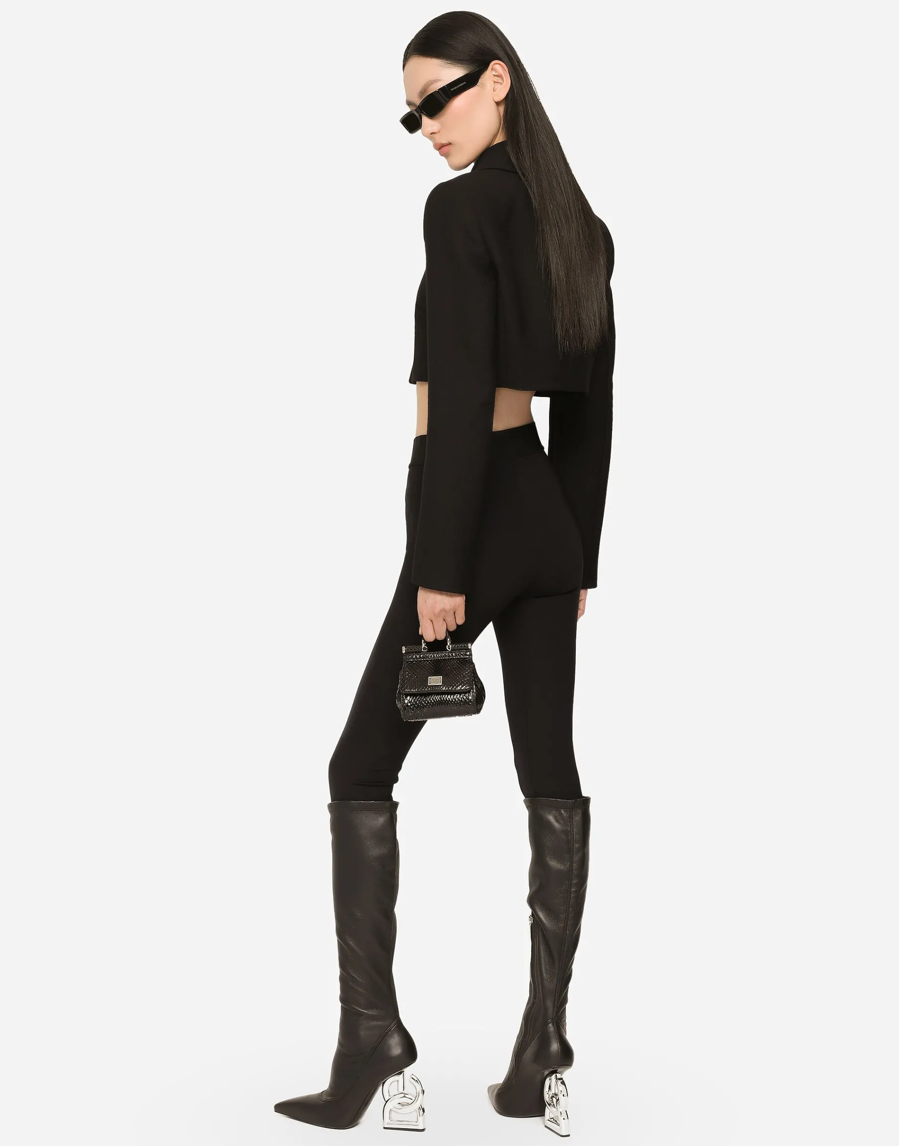 Short double-breasted twill jacket
