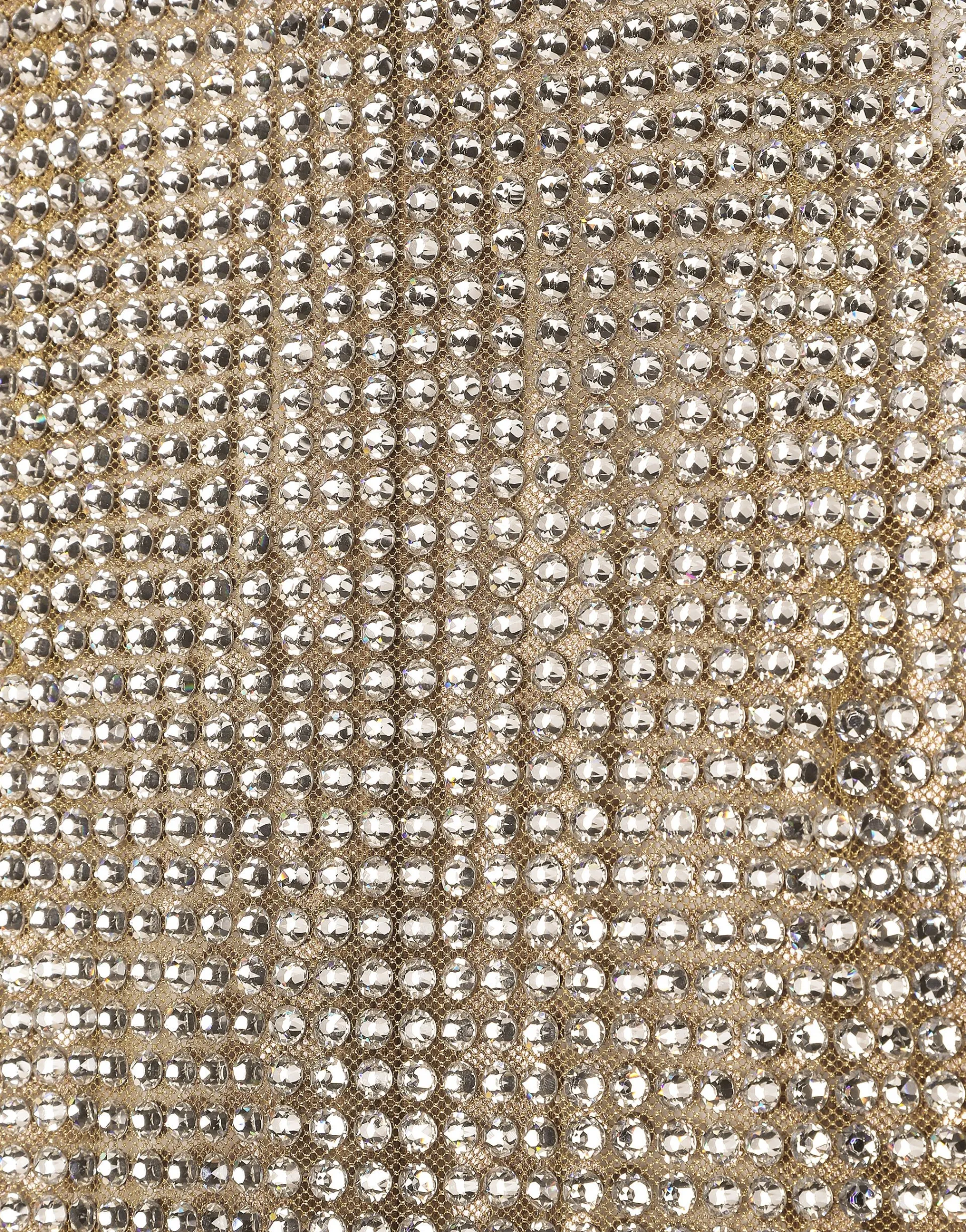 Short dress with all-over rhinestone embellishment on tulle