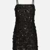 Short dress with sequin embellishment