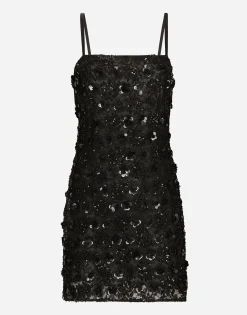 Short dress with sequin embellishment