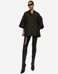Short floral jacquard cape