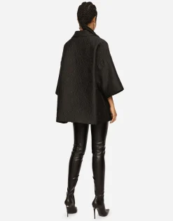 Short floral jacquard cape