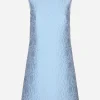 Short floral quilted jacquard A-line dress