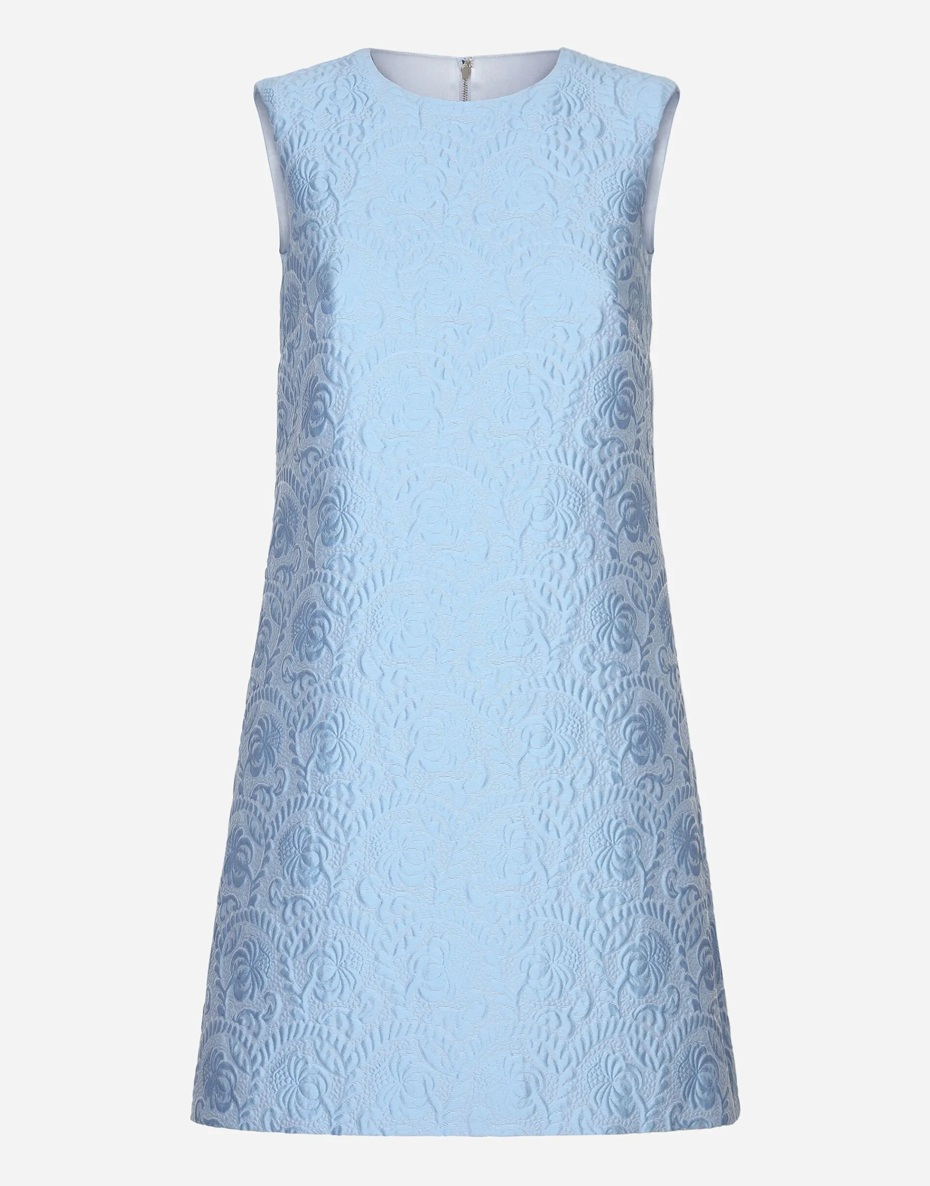 Short floral quilted jacquard A-line dress