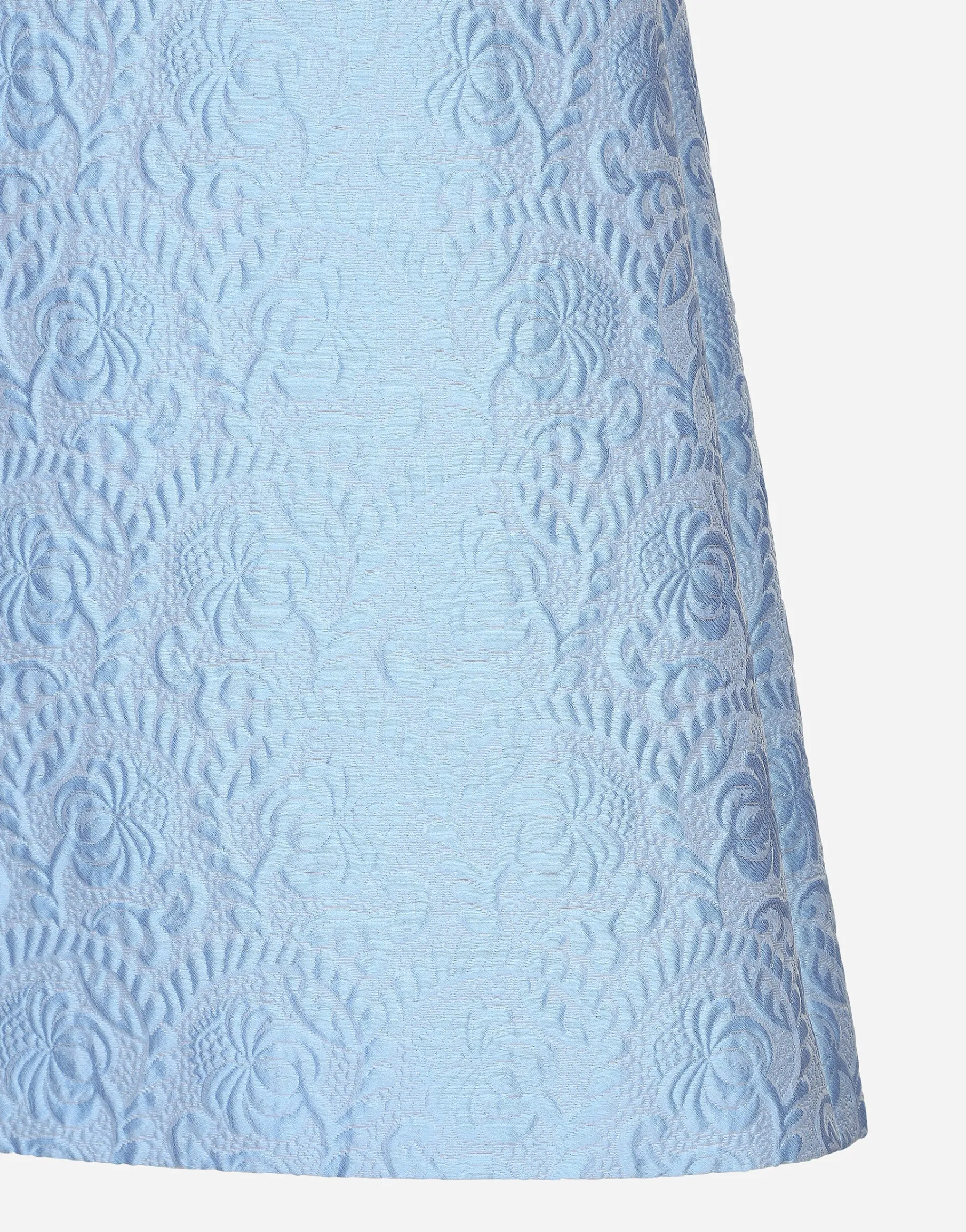 Short floral quilted jacquard A-line dress