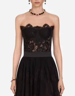 Short galloon lace bustier